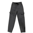 thumbnail image 3 of Pants for Men Multi Pockets Solid Color Elastic Waist Drawstring Slim Fit Dressy Trousers Stretchy Summer Athletic Work Men Sweatpants, 3 of 9