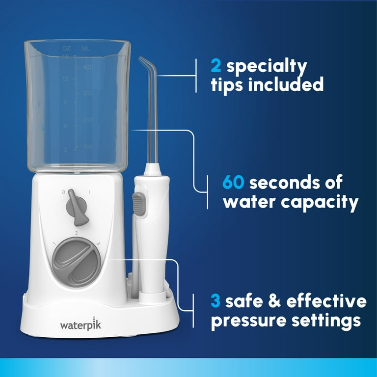 Waterpik Nano Water Flosser with 3 Settings, 2 Tips, ADA Accepted