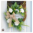 thumbnail image 5 of LSLJS Wreaths for Front Door,13.7" Floral Wreath with White Poenies and Bow,Green Leaves,Rattan Circle,Door Garland for All Seasons Outdoor, Farmhouse Wreaths for Wedding Party Wall Window Decor, 5 of 5