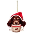 thumbnail image 1 of pstuiky Colgante navideño de perro, decoración acrílica plana, decoración para coche, taza, mascota, perro, Navidad, 1 of 8