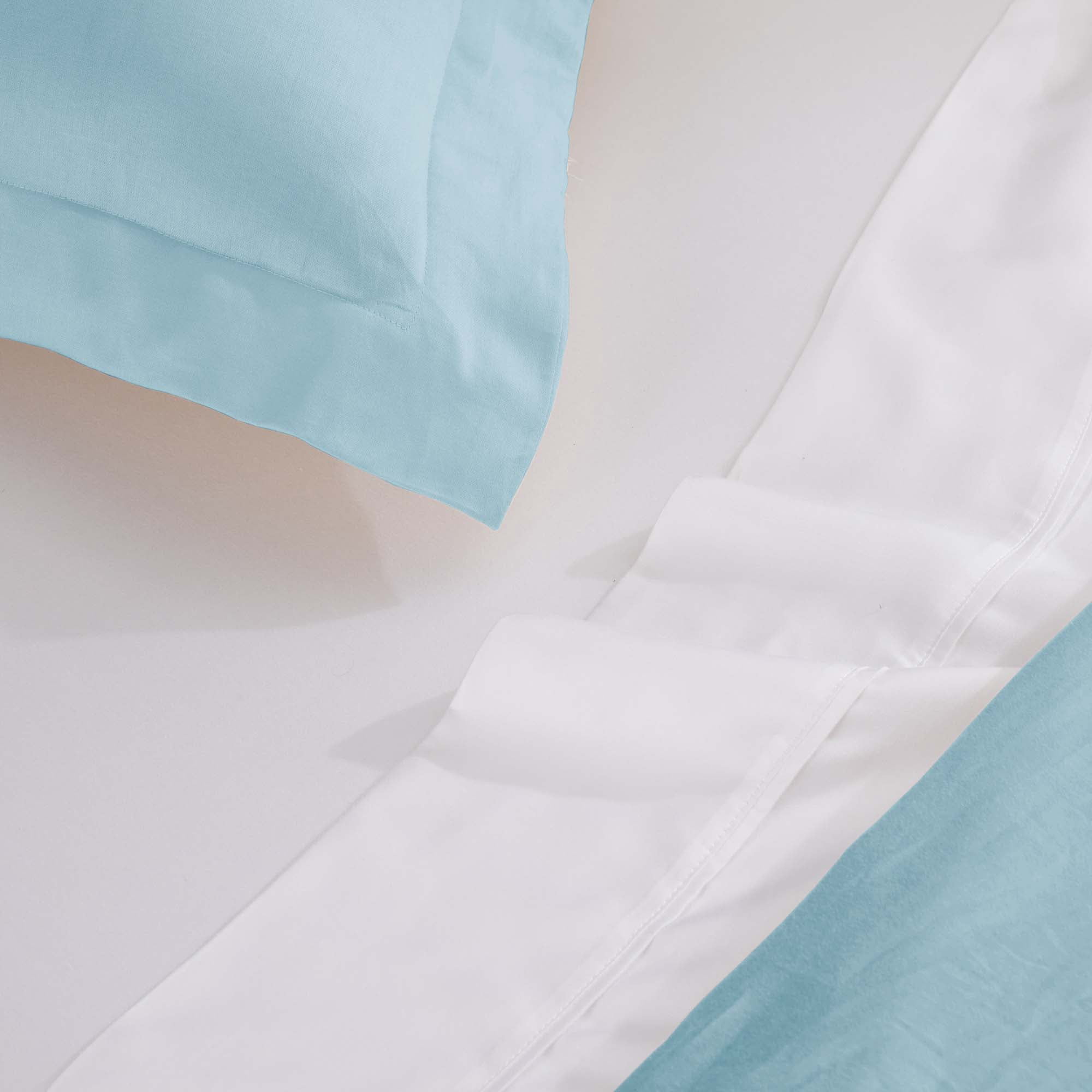 BNM 300 Thread Count Egyptian Cotton Duvet Cover Set, Twin, Light Blue
