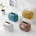 thumbnail image 5 of Cute Cartoon Paper Towel Box Multifunctional Toilet Tissue Box Plastic Thick Bathroom Creative Hand Towel Storage Box (Brown), 5 of 5