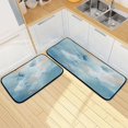 thumbnail image 7 of 2-Piece Kitchen Rugs Set Non-Slip Mats Carpet Floor for Kitchen, Bathroom (19.7"x27.6" & 19.7"x47.2") Watercolor Blue Butterflies, 7 of 7