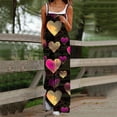 thumbnail image 2 of QATAINLAV Rompers for Women Casual Sleeveless Sling Button Jumpsuits Heart Print Loose Wide Leg Onesie Pants with Pockets, Multicolor, XXL, 2 of 6