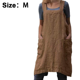 thumbnail image 2 of Dnzceghtig Delantal de lino y algodón, delantal con espalda cruzada para mujer con bolsillos, vestido tipo delantal para hornear y cocinar, 2 of 5