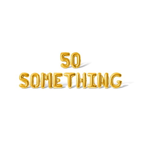 Letter Balloons - 50 SOMETHING 16" Inch Alphabet Letters Foil Mylar Balloon Birthday Party Banner (Gold)