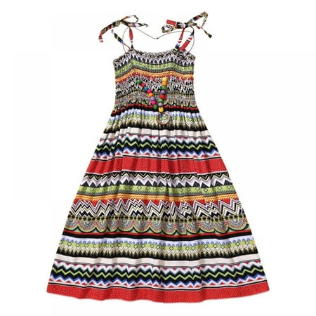 

Oaktree Baby Girls Dress Flower Princess Dress Bohemian Sleeveless Kids Toddler Summer Playwear Beachwear Sundress