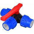 thumbnail image 1 of Válvula de bola de cierre, válvula de bola de tres vías de 25 mm Conexión rápida Tubo de PVC PE Conector en T de interruptor rápido (Tamaño: 25 mm), 1 of 4