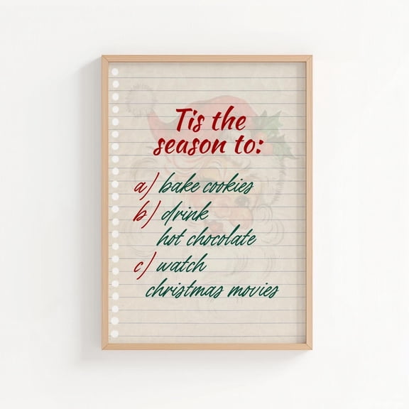 Funny Christmas Quote Poster, Cute Trendy Holiday Wall Art For Winter Decor