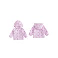 thumbnail image 2 of Cenuakty Kids Girl Windbreaker Hooded Jacket Waterproof Bow Print Zip up Cardigan, 2 of 9