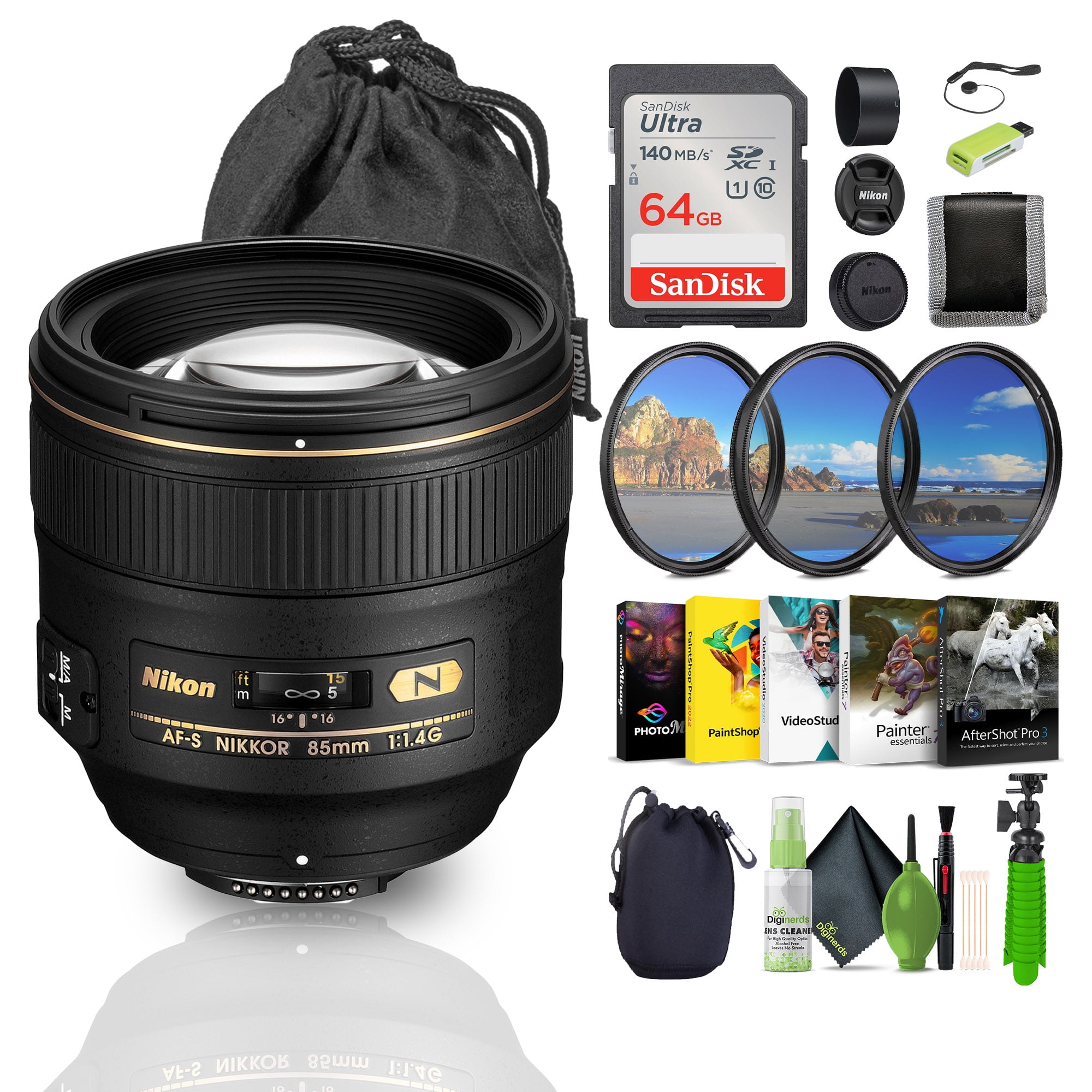 Nikon AF-S NIKKOR 50mm f/1.8G Prime Lens Bundle Kit