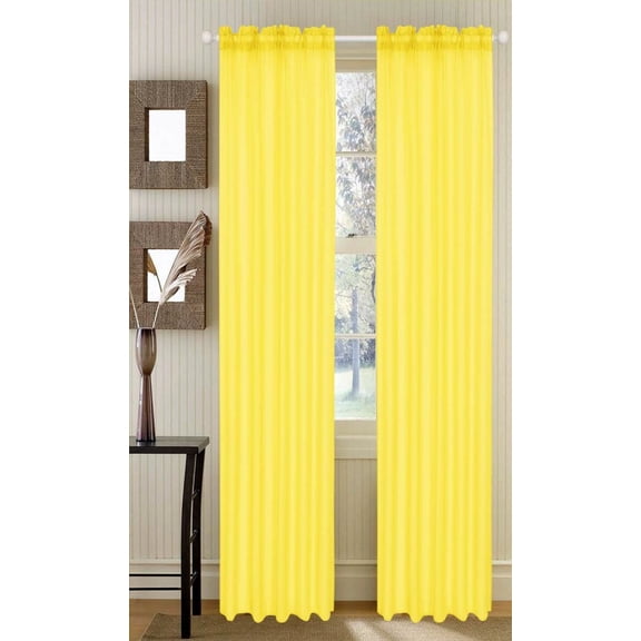 Set of 2 Sheer Voile Window Curtain Panels, 84" Long