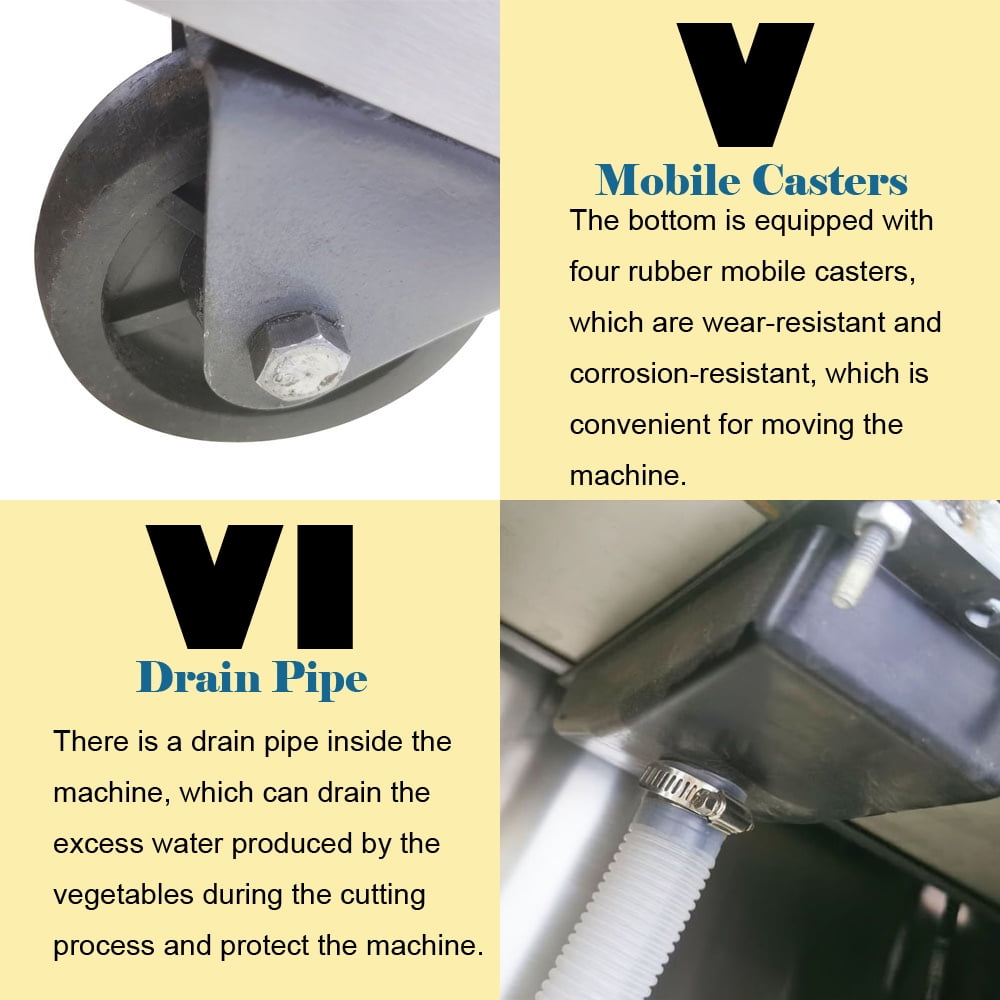 EQCOTWEA Auto Food Processor Multifunctional Vegetable Fruit Slicing Shredding Chopping Machine