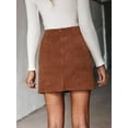 thumbnail image 3 of Cupshe Women's A-Line Mini Dress Faux Suede Mini Skirt High Waist Bodycon Dresses,M, 3 of 4