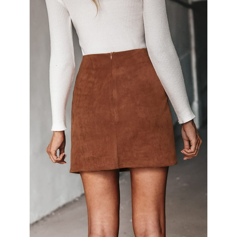 Faux-Suede Mini Skirt