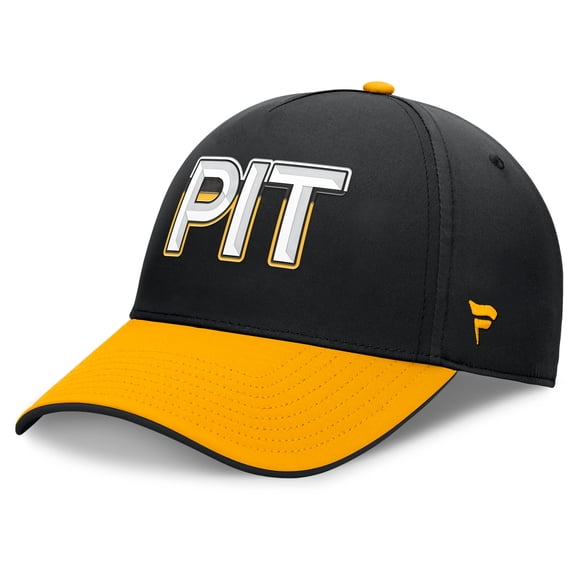 Men's Fanatics Black/Gold Pittsburgh Penguins Authentic Pro Rink Team Code Flex Hat