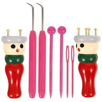 OUNONA Lightweight Wood and Iron Knitting Spool Loom for Wool Yarn Crafting 1Set