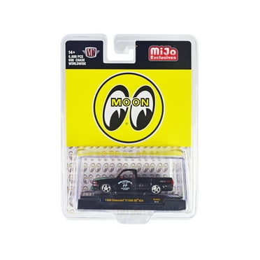 1990 Chevrolet C1500 SS 454 Pickup Truck Matt Black with Red Interior "Mooneyes " 1/64 Diecast Model Car by M2 Machines