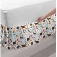 thumbnail image 2 of Dogs Bed Skirt, Pet Lover Theme Healthcare Veterinary Nutrition Exhibition Concepts Purebred Puppies, Elastic Bedskirt Dust Ruffle Wrap Around for Bedding Decor, 4 Sizes, Multicolor, by Ambesonne, 2 of 2