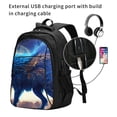 thumbnail image 2 of Fuzoiu Moonlit Blue Wolf Print USB Backpack with Charging Port,Laptop Backpack,Business Travel Durable Laptops Backpack, for School, Work, Travel & Outdoor Activities, 2 of 7