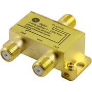 GE Pro Digital 2Way Coaxial Splitter, Corrosion Resistant, Gold, 33526