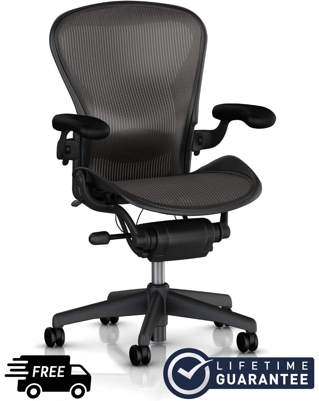 New Lumbar Pad Support for Herman Miller Classic Aeron Chair Size B Medium Black 
