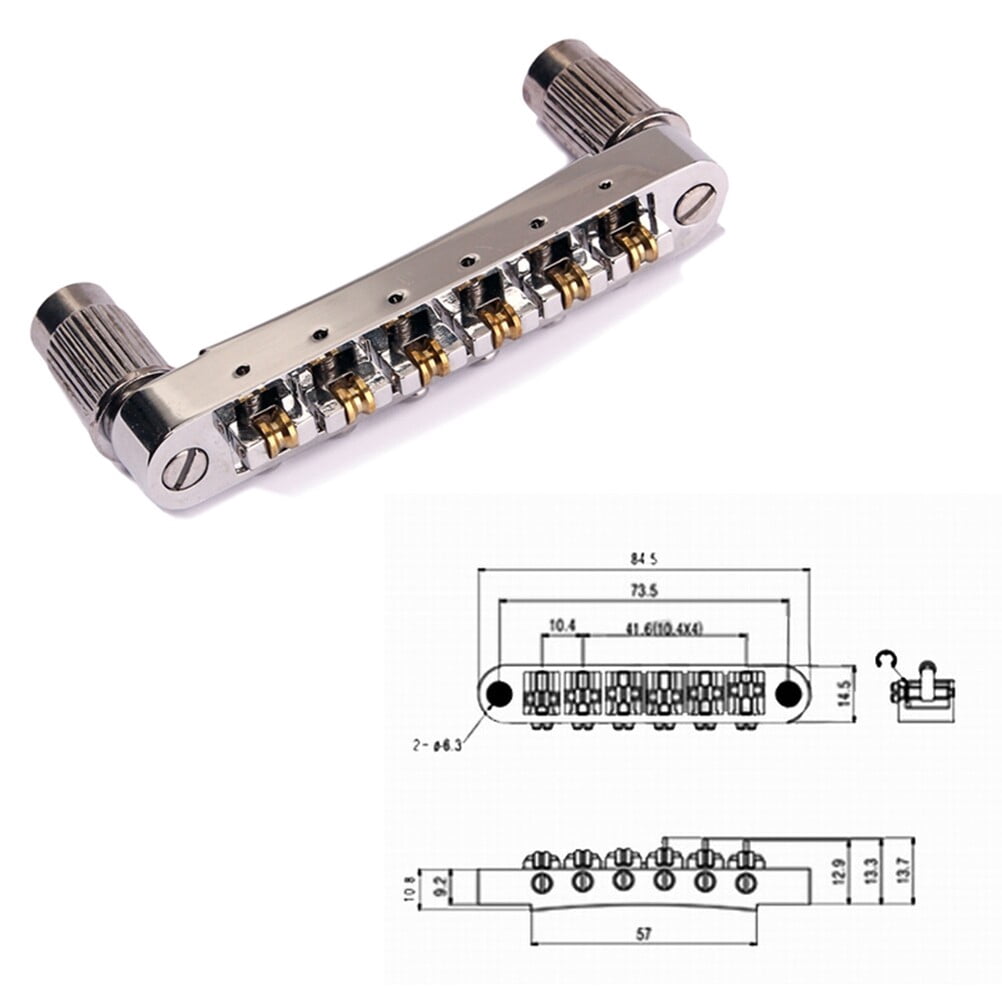 UPKOCH Silver Metal Guitar Bridge Saddle Roller Tailpiece for Electric Guitar Replacement Parts