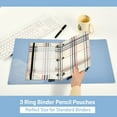 thumbnail image 3 of FORMRS 2 Pack Pencil Pouch for 3 Ring Binder with Clear Window Zipper Case, Beige Plaid Pattern, 3 of 6