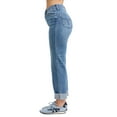 thumbnail image 4 of Judy Blue High Waist Bf Criss-cross Mild Destroy Jeans with Single Cuff, 4 of 7