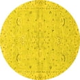 thumbnail image 1 of Ahgly Company Indoor Round Oriental Yellow Traditional Area Rugs, 7' Round, 1 of 4