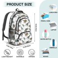 thumbnail image 5 of Dinosaur and Text White Pattern Backpack for School, Cute School Bag with Adjustable Shoulder Straps and Padded Back, 16.9"x12.6"x5.9", 5 of 5