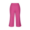 thumbnail image 5 of Womens Wide Leg Lounge Capris Cross Waist Loose Athletic Yoga Capri Pants with Pocket Workout Stretch Casual Trousers Hot Pink, 3XL, 5 of 7