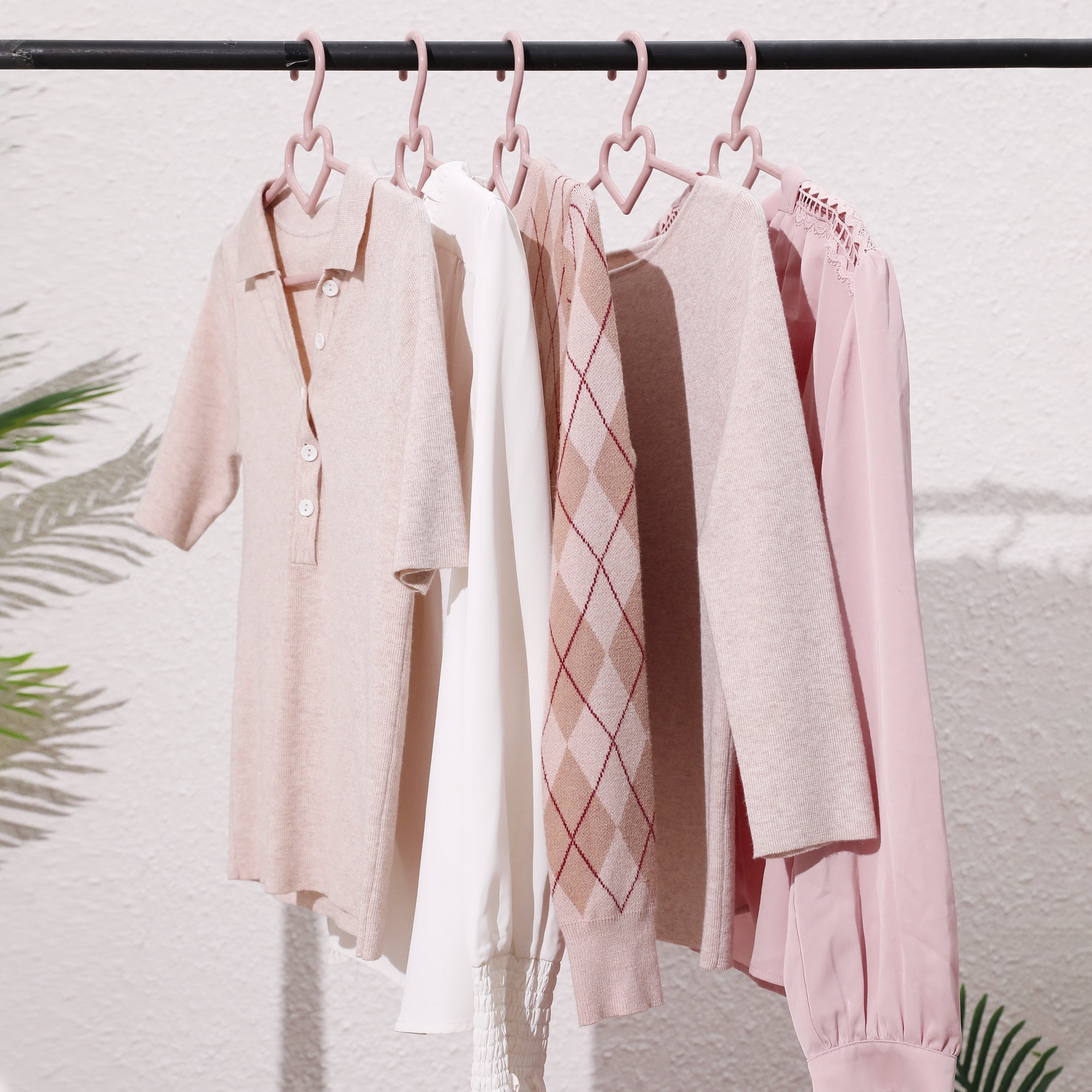 Unique Bargains Plastic Non-Slip Hangers for Clothing Closet Coats 20 Packs Pink