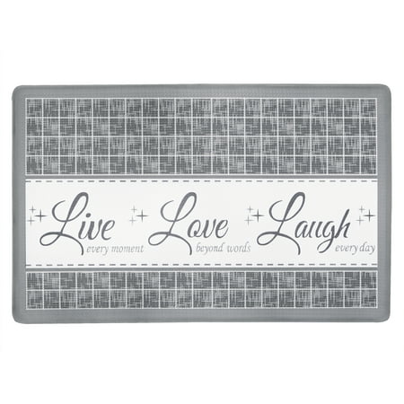 

Achim Live Love Laugh Anti-Fatigue Kitchen Mat Grey 18 x 30