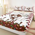 thumbnail image 4 of Erosebridal Beige & Brown Dripping Baseball Field & Bats Graphic Queen Sheet Sets 4 Pieces, Baseball Graphic Bed Set for Boys And Girls Kids,Lightweight Room Decor, 4 of 5