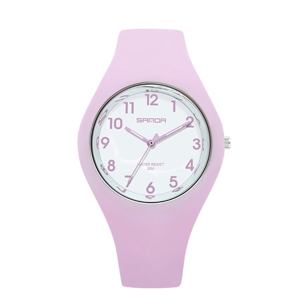 Reloj Analógico de Cuarzo para Mujer con Correa de Silicona Suave y Esfera Grande, Resistente al Agua 30M – Diseño Deportivo y Casual Unisex