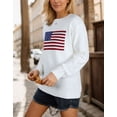 thumbnail image 3 of American Flag Graphic Sweaters for Women 4th of July Crew Neck Sweater Long Sleeve Casual Knit Pullover Sweater Shermie, 3 of 6