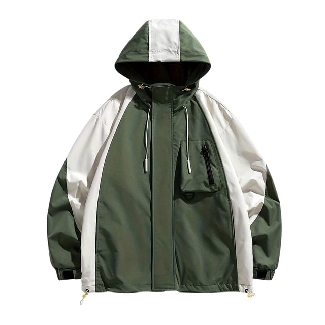 Mens New Style Zipper Opening Upper Outer Garment Hooded Long-Sleeved Windproof Coat