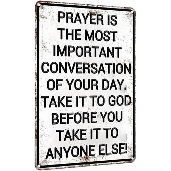 Metal Prayer Sign Christian Wall Art for Church Home Decor