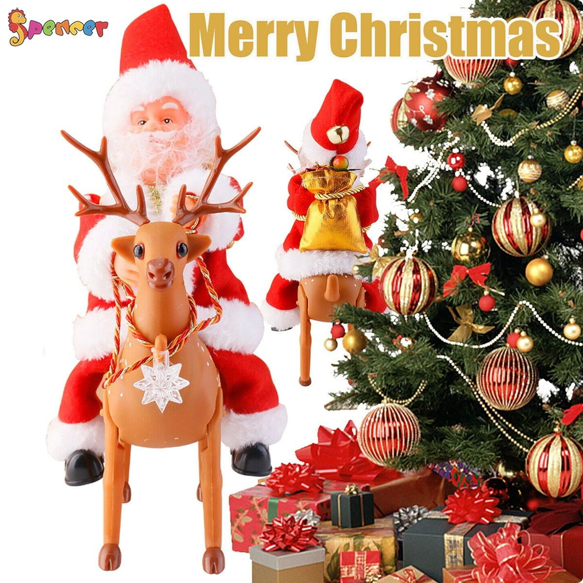 X2 Christmas santa reindeer sleigh Sticker Decal Merry Xmas festive window fun 