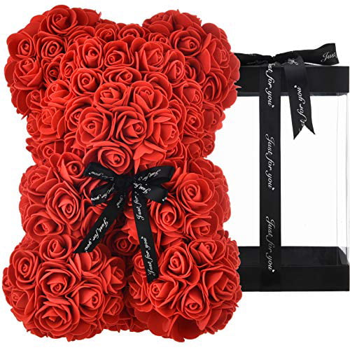 Details about   25CM Rose Flower Bear Lovely Red Rose Flower Bear Kids Lover Valentine Gift Toy 