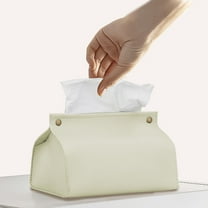 JLFNYA Leather Tissue Box Cover, Tissue Box Cover Square, Facial Tissue Holder, Home Office Bathroom Decor, Suitable for Vanity Countertop, Night Stands, Desktop, Bedroom, Livingroom, Office