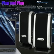 Computer Speaker USB Powered Multimedia Small Desktop Speaker with Stereo Sound for Laptops and PC or TV,3.5mm Black