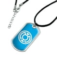 thumbnail image 2 of Green Lantern Blackest Night Blue Lantern Logo Military Dog Tag Pendant Necklace with Cord, 2 of 5