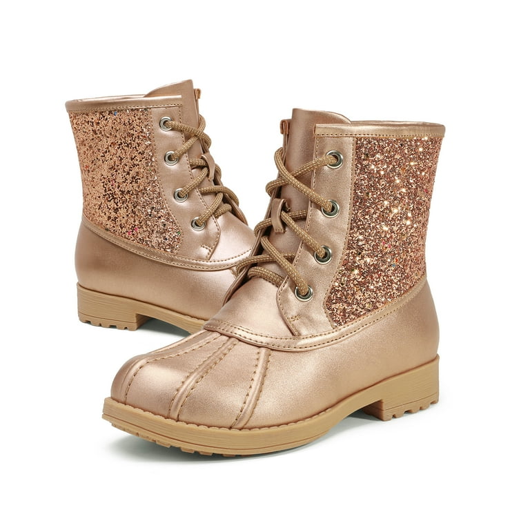 Dream Pairs Girls Side Zipper Glitter Ankle Boots Party Wedding Princess Shoes KBO212 ROSE GOLD Size 2 Little Kid Walmart