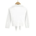 thumbnail image 4 of XIAOCHA Womens Cropped Blouse Three Quarter Sleeve Button Up Chest Pocket Top Lightweight Comfy Casual Tees, 4 of 7