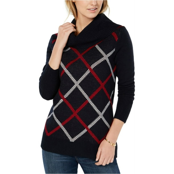 Suéter Tommy Hilfiger Diamond Pullover para mujer azul grande