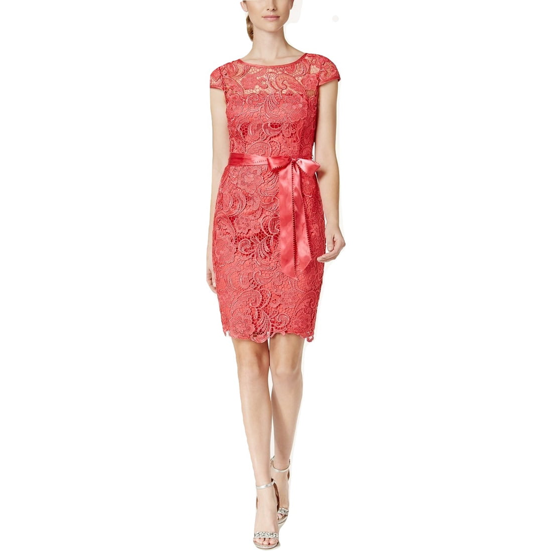 Adrianna Papell Women's Lace Cap-Sleeve ...