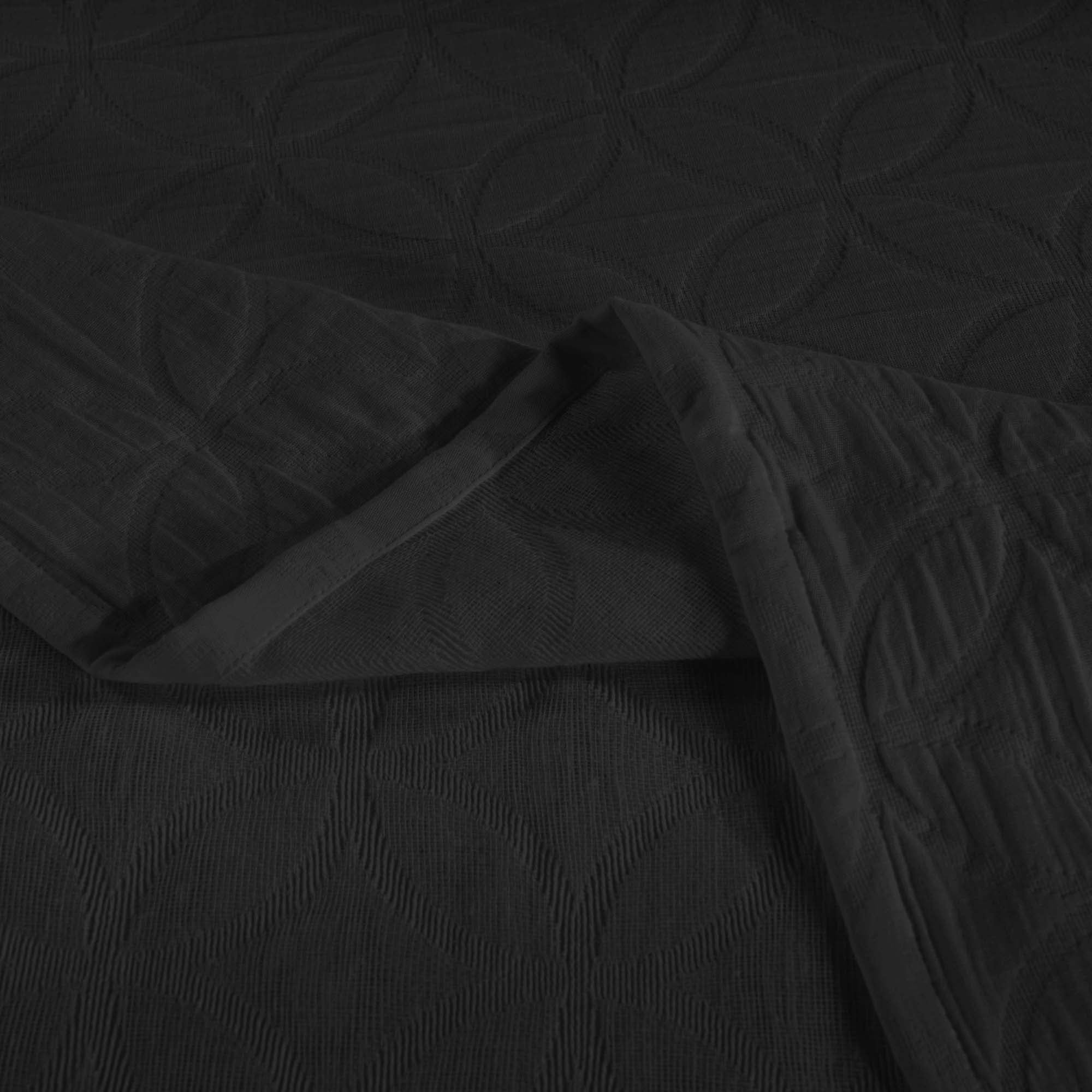 Superior 3-Piece Serenity Cotton Matelasse Black Bedspread Set, Full