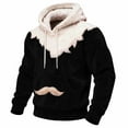 thumbnail image 2 of Ceisia Cozy Fleece-Lined Mens Loose Fit Santa Style Color Block Hooded Sweatshirt Gifts, 2 of 5